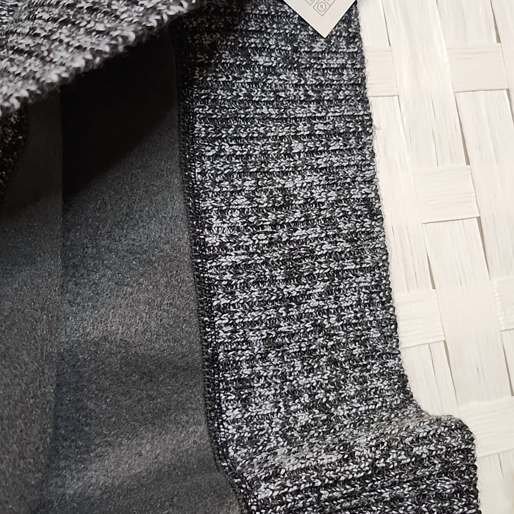👉*NWT* CHARCOAL GREY & WHITE *FLEECE LINED* PATTERNED QUARTER-ZIP SWEATER ~XXL - Picture 9 of 15